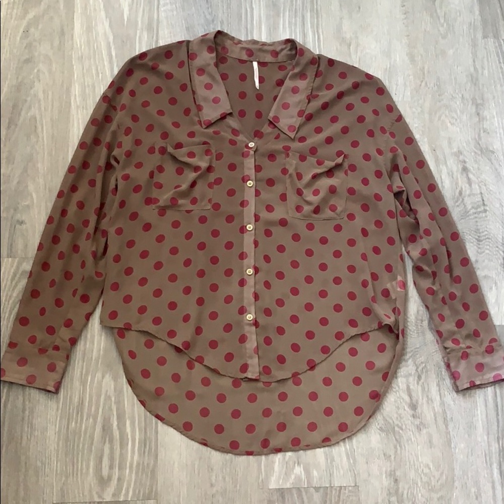 Free People Polka Dot Blouse